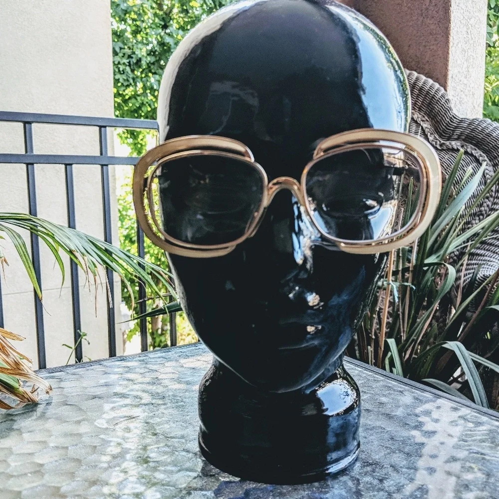 Vintage 1970s Dior  Oversized Sunglasses - Gold Frame